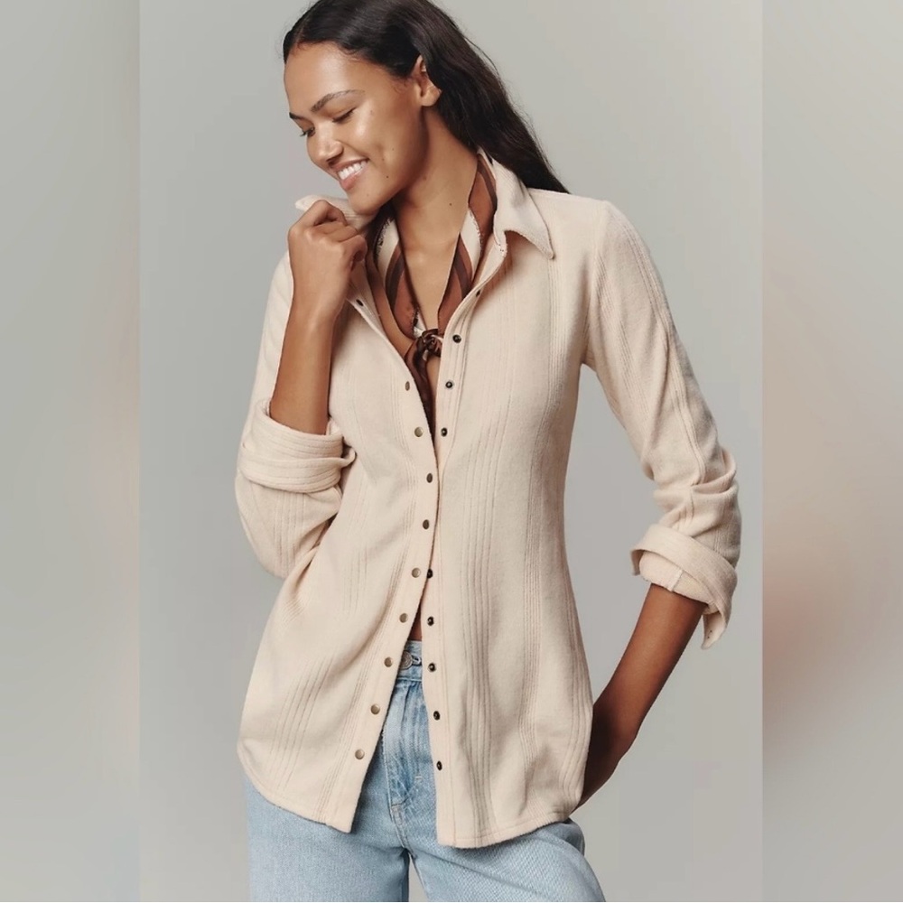 Pilcro Brushed Buttodown Cardigan